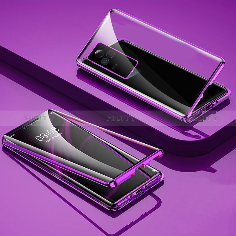 Coque Rebord Bumper Luxe Aluminum Metal Miroir 360 Degres Housse Etui Aimant pour Vivo Y73 (2021) Plus