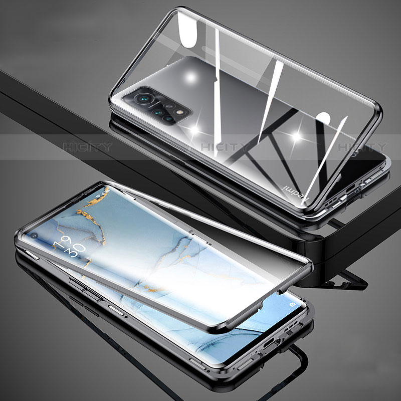Coque Rebord Bumper Luxe Aluminum Metal Miroir 360 Degres Housse Etui Aimant pour Xiaomi Mi 10T Pro 5G Plus