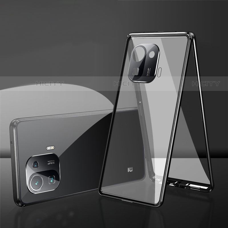 Coque Rebord Bumper Luxe Aluminum Metal Miroir 360 Degres Housse Etui Aimant pour Xiaomi Mi 11 Pro 5G Plus