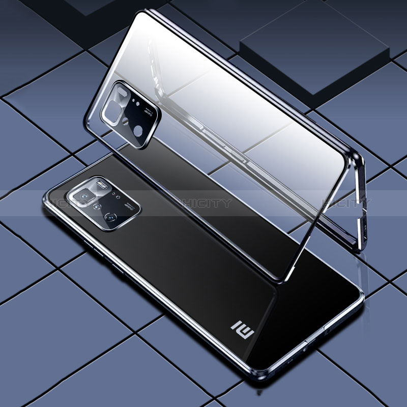 Coque Rebord Bumper Luxe Aluminum Metal Miroir 360 Degres Housse Etui Aimant pour Xiaomi POCO M3 Pro 5G Plus