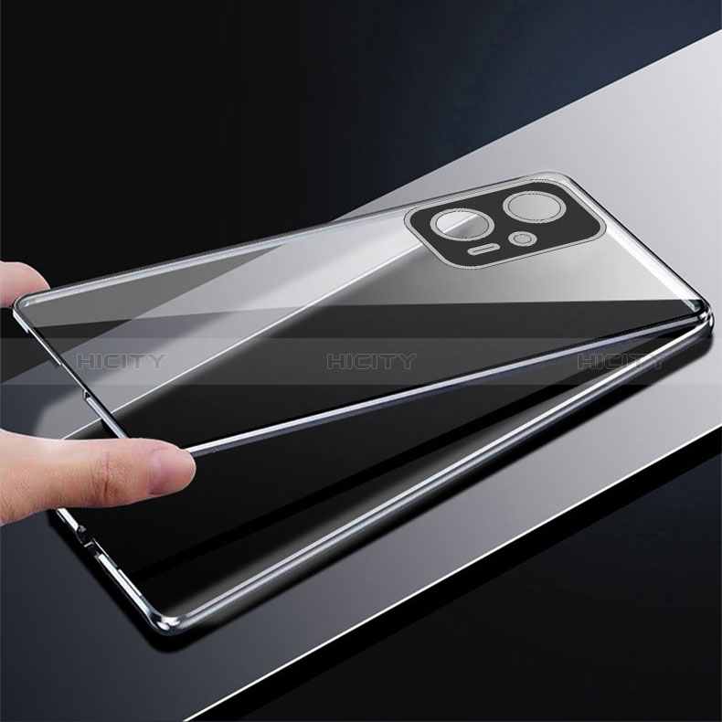 Coque Rebord Bumper Luxe Aluminum Metal Miroir 360 Degres Housse Etui Aimant pour Xiaomi Redmi Note 11T Pro 5G Plus