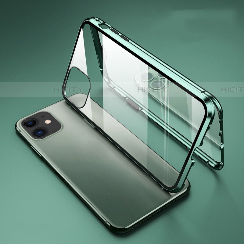 Coque Rebord Bumper Luxe Aluminum Metal Miroir 360 Degres Housse Etui Aimant T01 pour Apple iPhone 11 Plus