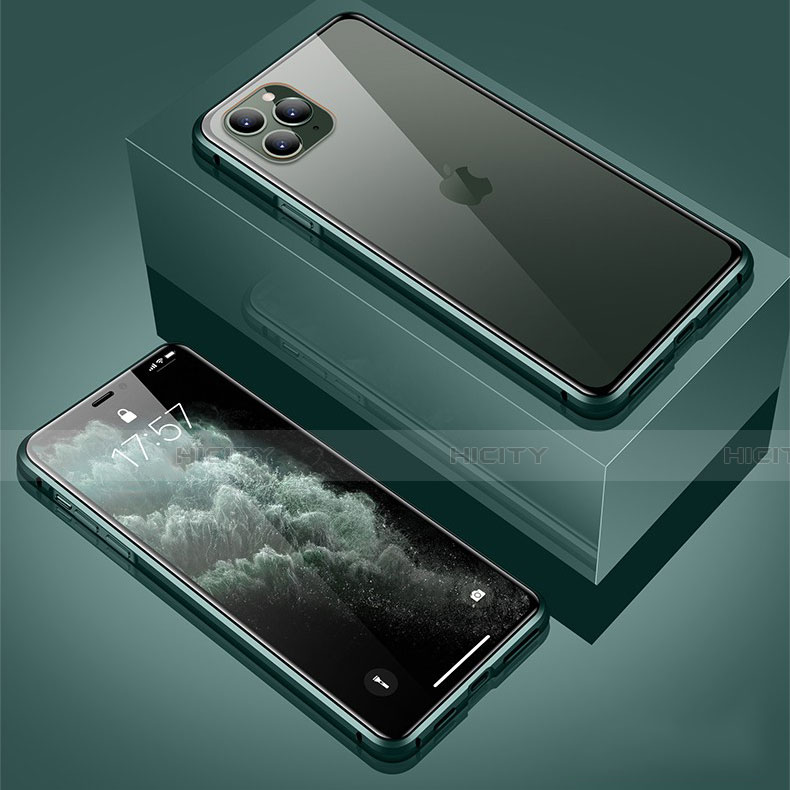 Coque Rebord Bumper Luxe Aluminum Metal Miroir 360 Degres Housse Etui Aimant T01 pour Apple iPhone 11 Pro Plus