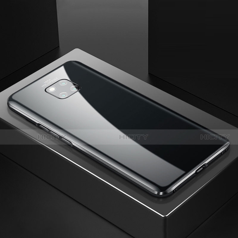 Coque Rebord Bumper Luxe Aluminum Metal Miroir 360 Degres Housse Etui Aimant T01 pour Huawei Mate 20 Pro Noir Plus