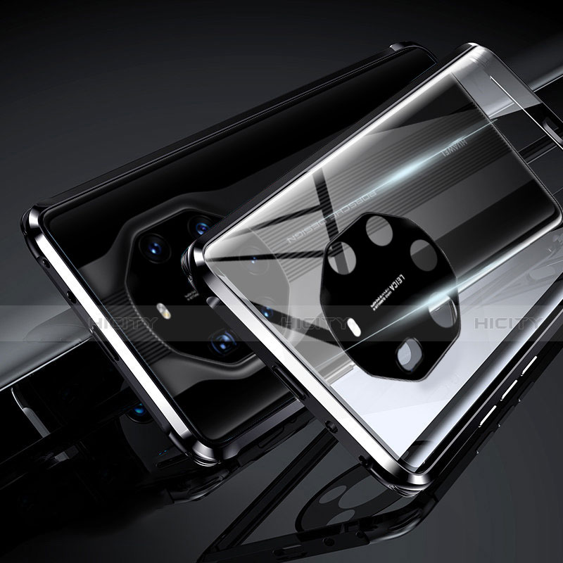 Coque Rebord Bumper Luxe Aluminum Metal Miroir 360 Degres Housse Etui Aimant T01 pour Huawei Mate 40 RS Plus
