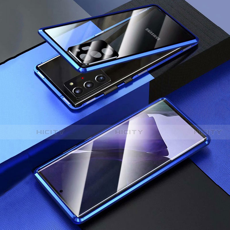 Coque Rebord Bumper Luxe Aluminum Metal Miroir 360 Degres Housse Etui Aimant T01 pour Samsung Galaxy Note 20 Ultra 5G Plus