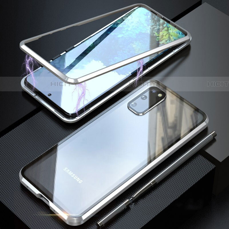 Coque Rebord Bumper Luxe Aluminum Metal Miroir 360 Degres Housse Etui Aimant T01 pour Samsung Galaxy S20 5G Plus