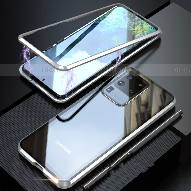 Coque Rebord Bumper Luxe Aluminum Metal Miroir 360 Degres Housse Etui Aimant T01 pour Samsung Galaxy S20 Ultra 5G Plus