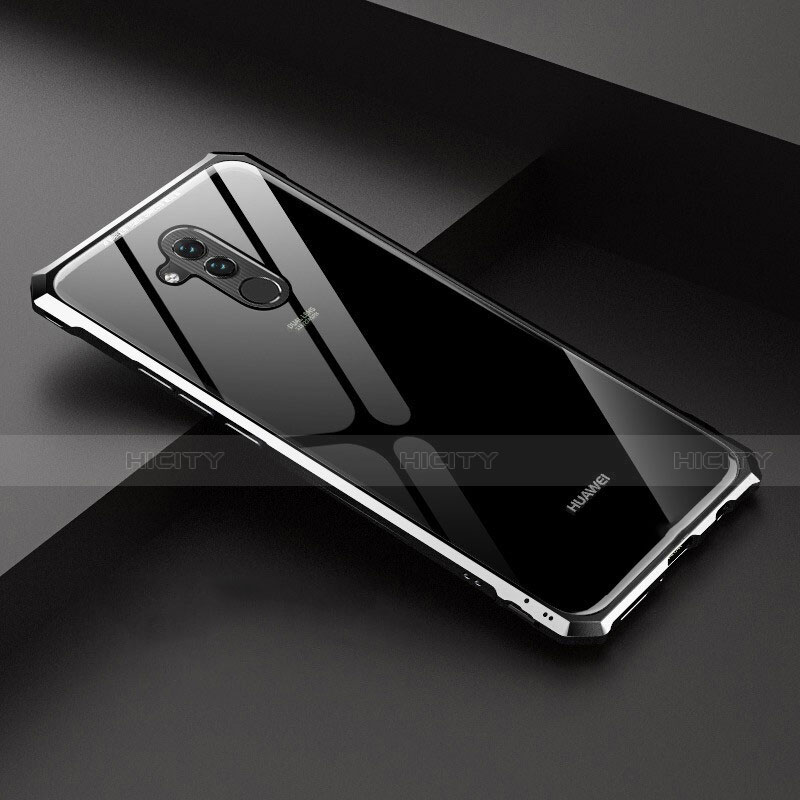 Coque Rebord Bumper Luxe Aluminum Metal Miroir 360 Degres Housse Etui Aimant T02 pour Huawei Mate 20 Lite Noir Plus