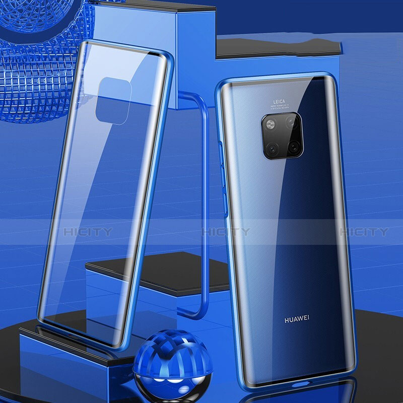Coque Rebord Bumper Luxe Aluminum Metal Miroir 360 Degres Housse Etui Aimant T02 pour Huawei Mate 20 Pro Plus