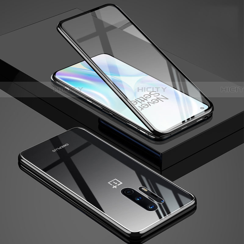 Coque Rebord Bumper Luxe Aluminum Metal Miroir 360 Degres Housse Etui Aimant T02 pour OnePlus 8 Pro Plus