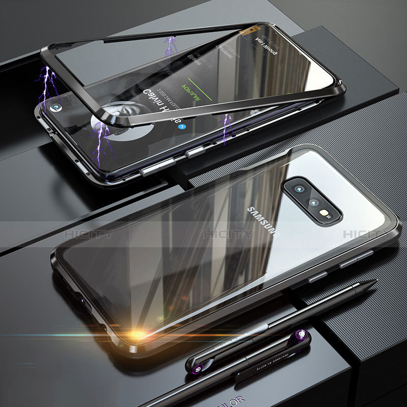 Coque Rebord Bumper Luxe Aluminum Metal Miroir 360 Degres Housse Etui Aimant T02 pour Samsung Galaxy S10e Plus