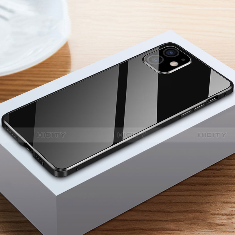 Coque Rebord Bumper Luxe Aluminum Metal Miroir 360 Degres Housse Etui Aimant T03 pour Apple iPhone 12 Mini Plus