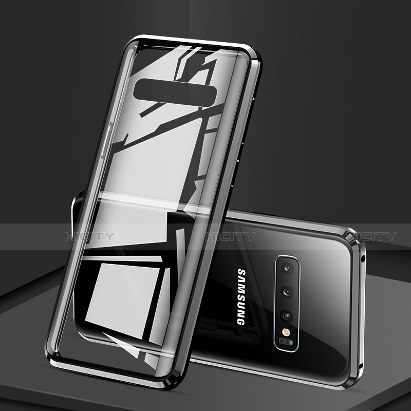 Coque Rebord Bumper Luxe Aluminum Metal Miroir 360 Degres Housse Etui Aimant T03 pour Samsung Galaxy S10 5G Plus