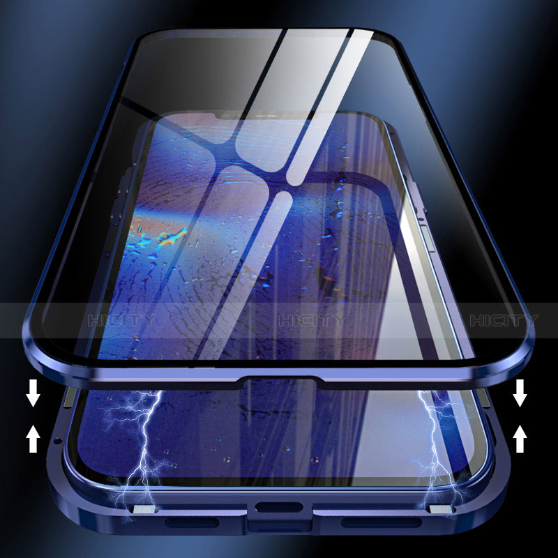 Coque Rebord Bumper Luxe Aluminum Metal Miroir 360 Degres Housse Etui Aimant T04 pour Apple iPhone 12 Mini Plus