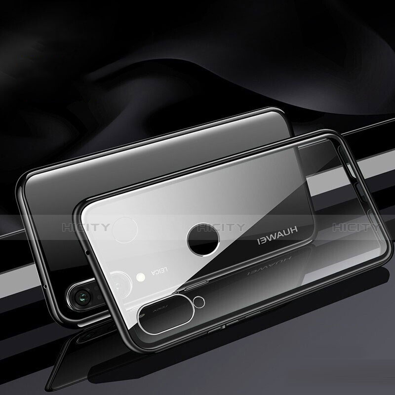 Coque Rebord Bumper Luxe Aluminum Metal Miroir 360 Degres Housse Etui Aimant T04 pour Huawei Nova 4e Noir Plus