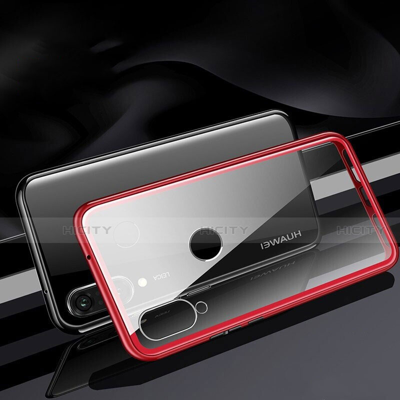 Coque Rebord Bumper Luxe Aluminum Metal Miroir 360 Degres Housse Etui Aimant T04 pour Huawei P30 Lite New Edition Rouge Plus