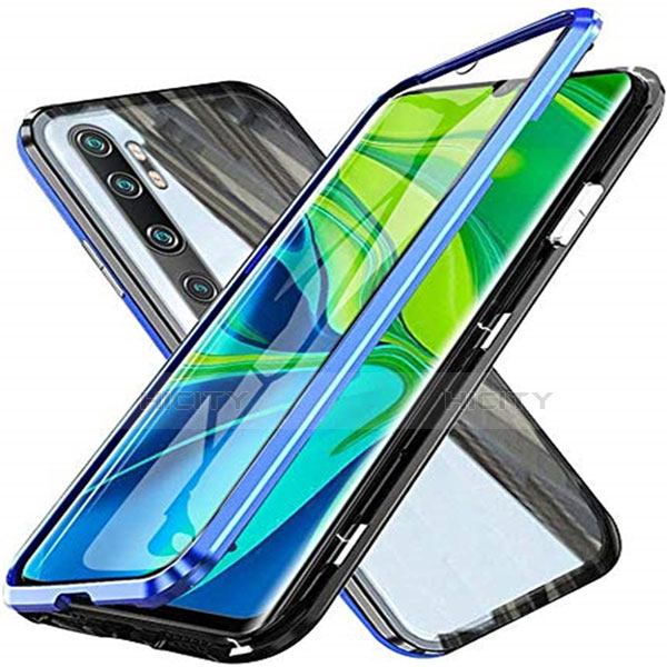 Coque Rebord Bumper Luxe Aluminum Metal Miroir 360 Degres Housse Etui Aimant T04 pour Xiaomi Mi Note 10 Pro Plus