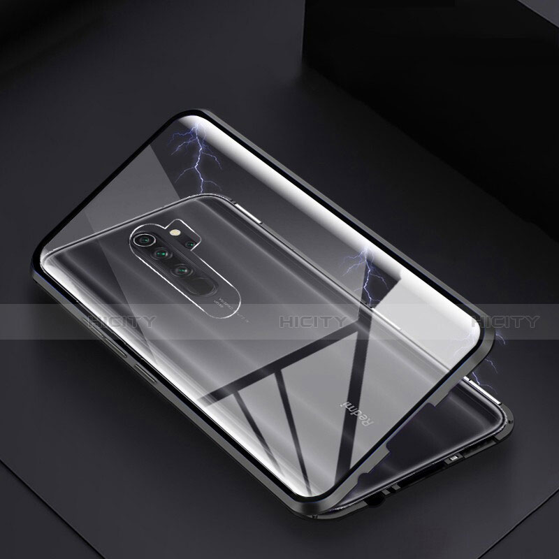 Coque Rebord Bumper Luxe Aluminum Metal Miroir 360 Degres Housse Etui Aimant T04 pour Xiaomi Redmi Note 8 Pro Noir Plus