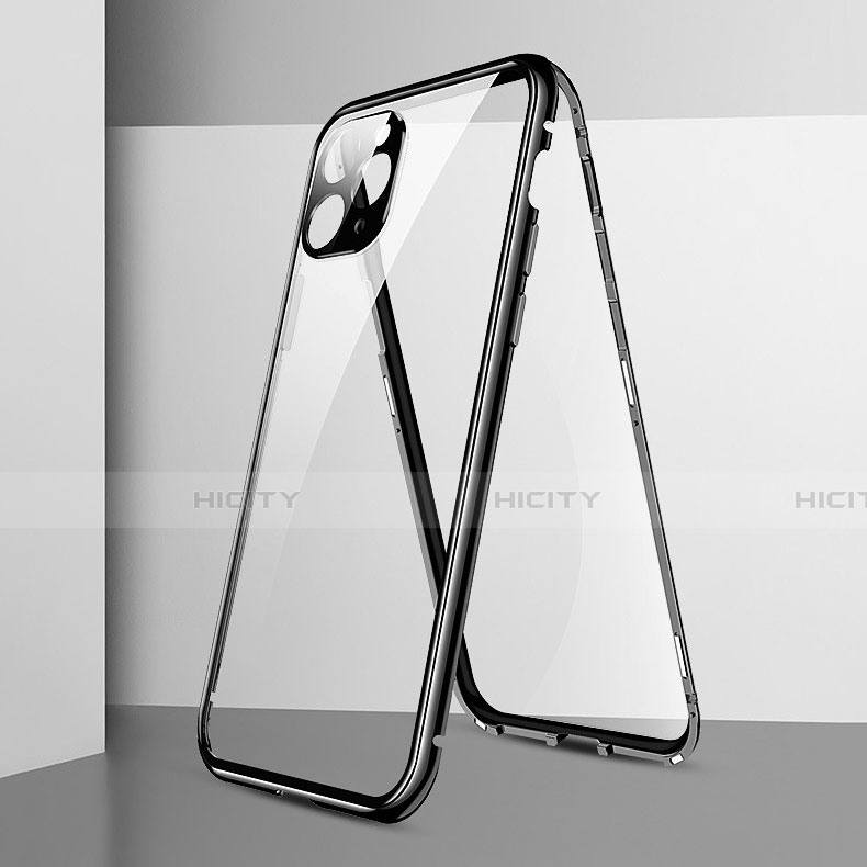 Coque Rebord Bumper Luxe Aluminum Metal Miroir 360 Degres Housse Etui Aimant T05 pour Apple iPhone 11 Pro Plus