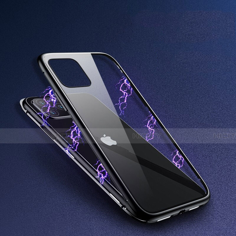 Coque Rebord Bumper Luxe Aluminum Metal Miroir 360 Degres Housse Etui Aimant T09 pour Apple iPhone 11 Pro Plus