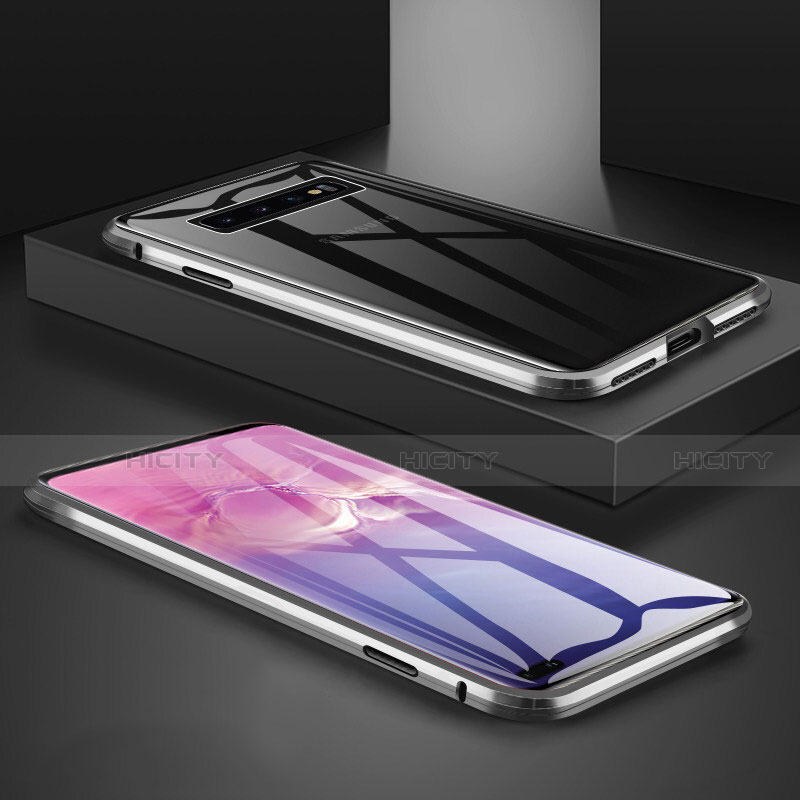 Coque Rebord Bumper Luxe Aluminum Metal Miroir 360 Degres Housse Etui Aimant T09 pour Samsung Galaxy S10 Plus Plus