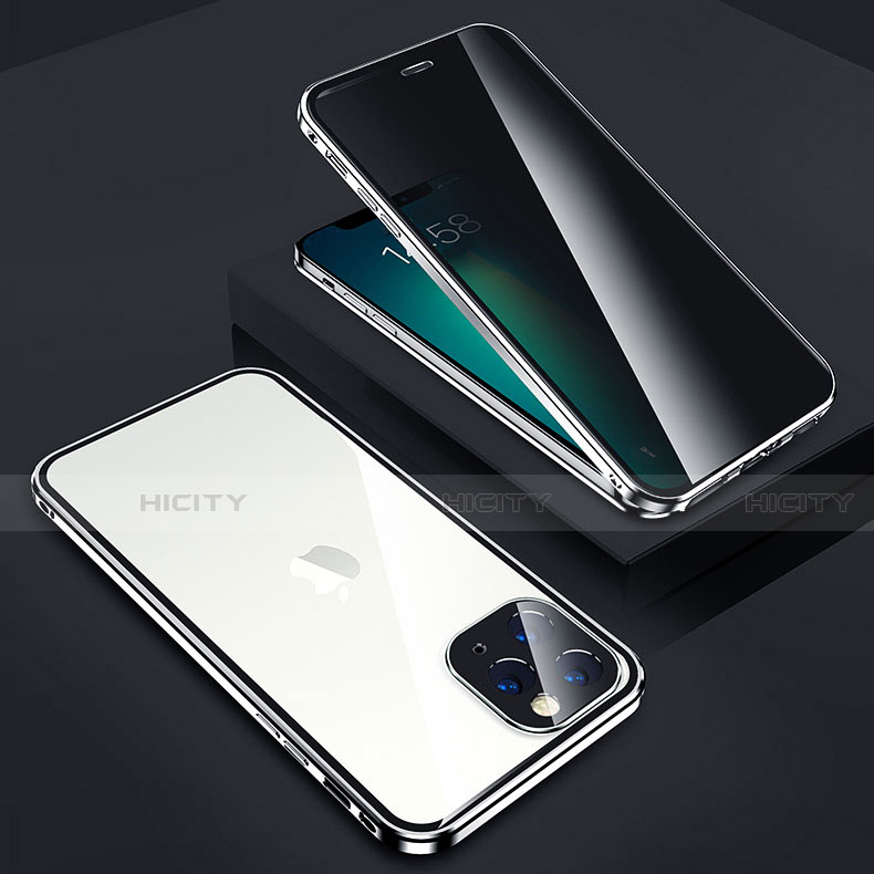 Coque Rebord Bumper Luxe Aluminum Metal Miroir 360 Degres Housse Etui Aimant Z05 pour Apple iPhone 13 Pro Max Plus