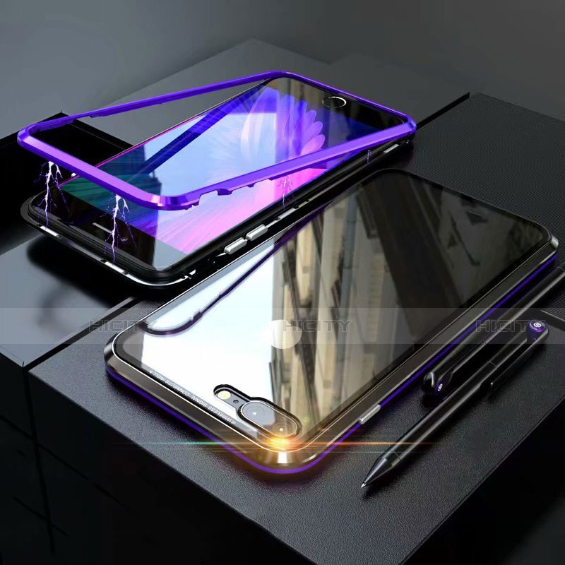 Coque Rebord Bumper Luxe Aluminum Metal Miroir 360 Degres Housse Etui M01 pour Apple iPhone 7 Plus Plus