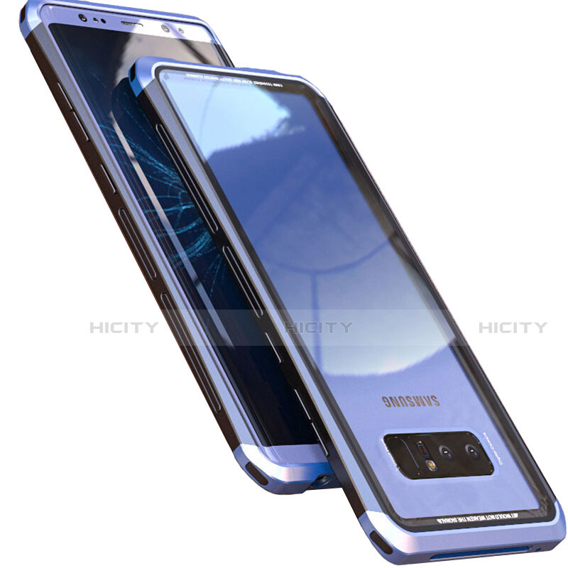 Coque Rebord Bumper Luxe Aluminum Metal Miroir 360 Degres Housse Etui M01 pour Samsung Galaxy Note 8 Plus