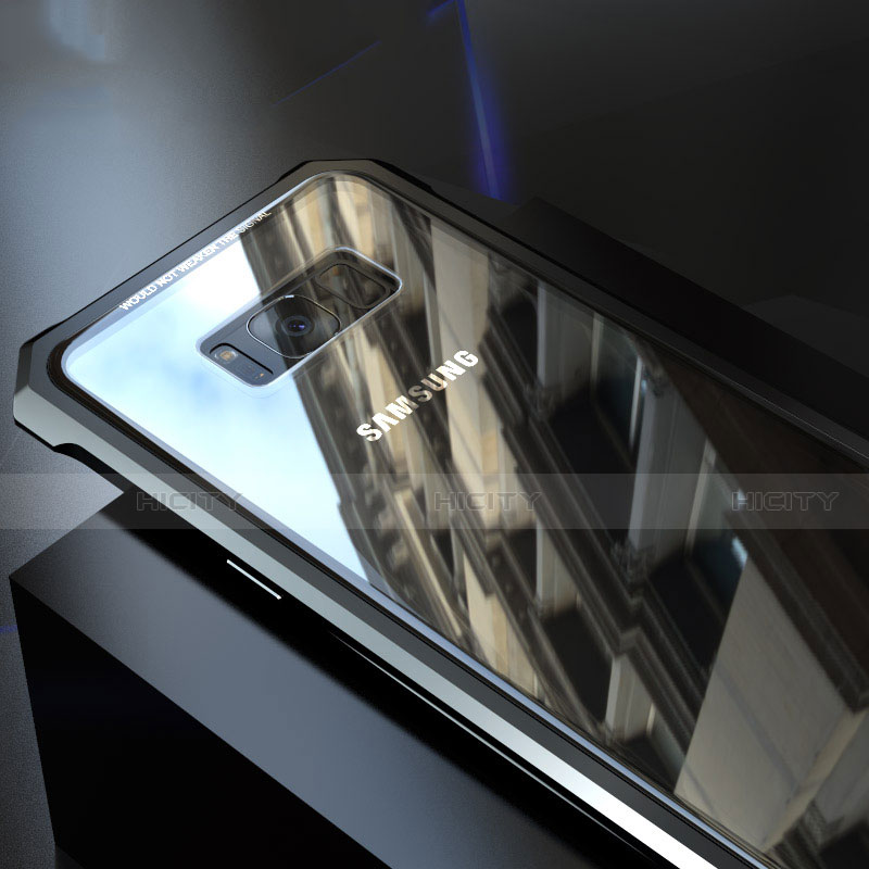 Coque Rebord Bumper Luxe Aluminum Metal Miroir 360 Degres Housse Etui M01 pour Samsung Galaxy S8 Plus Plus