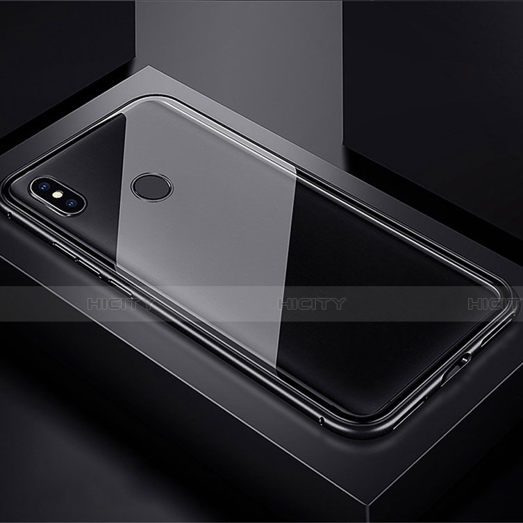 Coque Rebord Bumper Luxe Aluminum Metal Miroir 360 Degres Housse Etui pour Xiaomi Redmi Note 7 Noir Plus