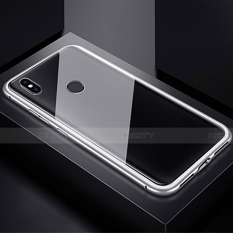 Coque Rebord Bumper Luxe Aluminum Metal Miroir 360 Degres Housse Etui pour Xiaomi Redmi Note 7 Pro Argent Plus