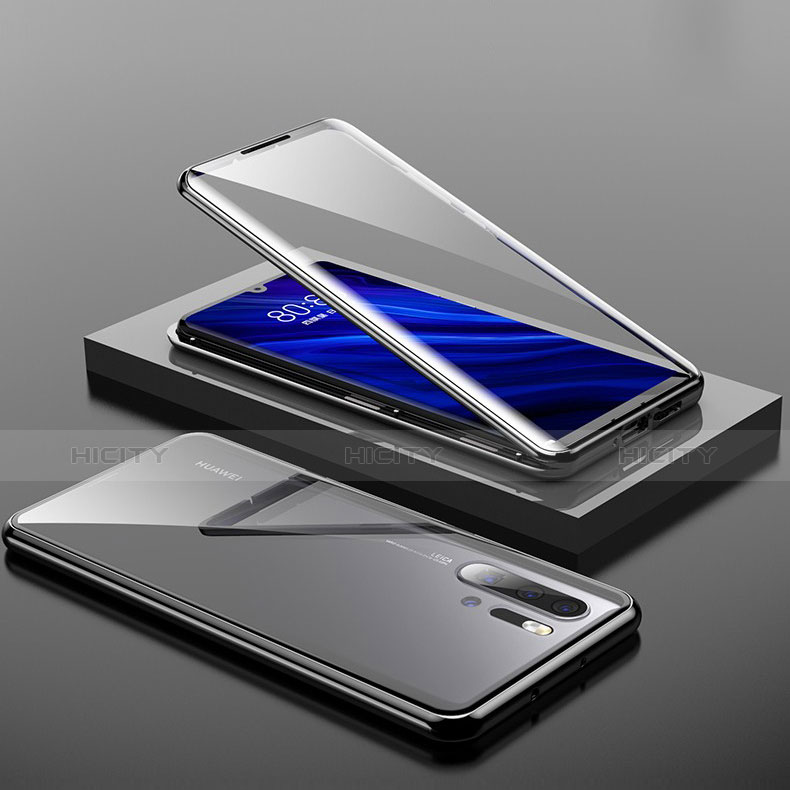 Coque Rebord Bumper Luxe Aluminum Metal Miroir Housse Etui M01 pour Huawei P30 Pro New Edition Noir Plus