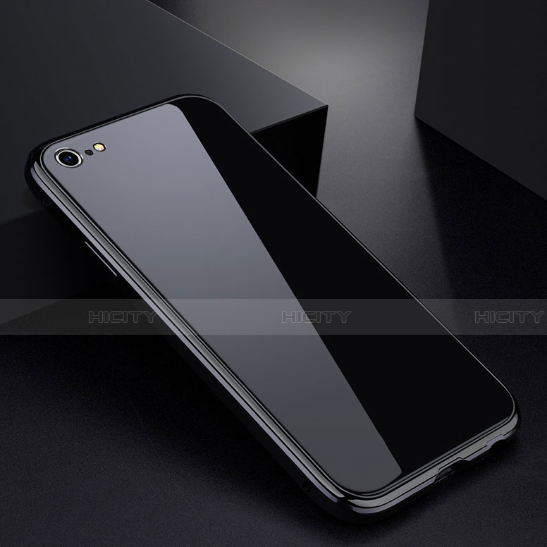 Coque Rebord Bumper Luxe Aluminum Metal Miroir Housse Etui pour Apple iPhone 6S Noir Plus