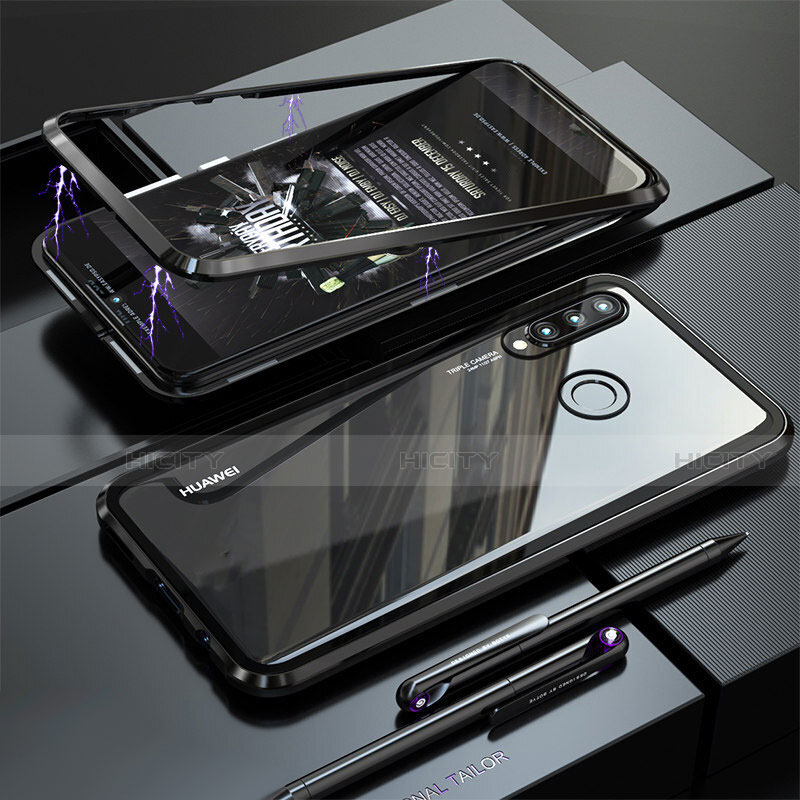 Coque Rebord Bumper Luxe Aluminum Metal Miroir Housse Etui pour Huawei P30 Lite Noir Plus