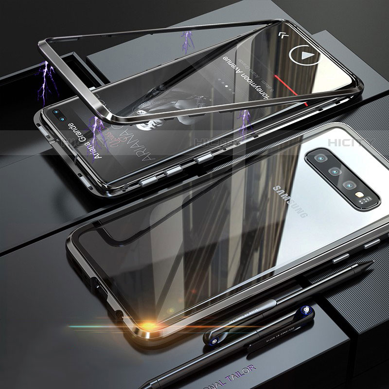 Coque Rebord Bumper Luxe Aluminum Metal Miroir Housse Etui pour Samsung Galaxy S10 5G Noir Plus