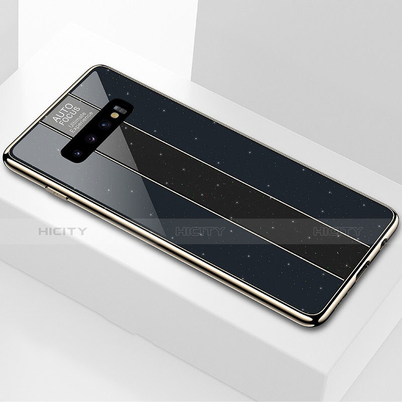 Coque Rebord Contour Silicone et Vitre Miroir Housse Etui A01 pour Samsung Galaxy S10 Noir Plus