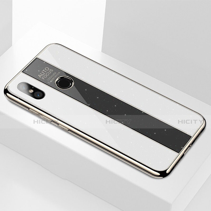 Coque Rebord Contour Silicone et Vitre Miroir Housse Etui A01 pour Xiaomi Mi 8 Plus