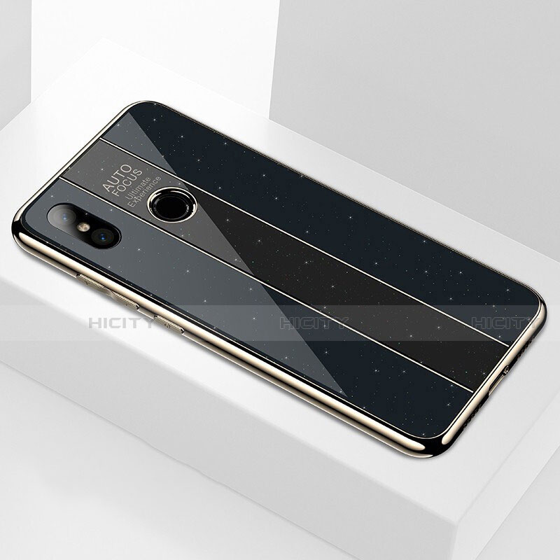 Coque Rebord Contour Silicone et Vitre Miroir Housse Etui A01 pour Xiaomi Mi 8 Plus