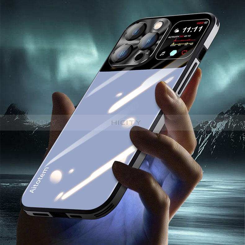 Coque Rebord Contour Silicone et Vitre Miroir Housse Etui AT1 pour Apple iPhone 13 Pro Max Plus