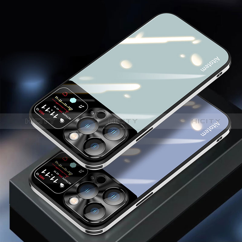 Coque Rebord Contour Silicone et Vitre Miroir Housse Etui AT2 pour Apple iPhone 15 Pro Plus