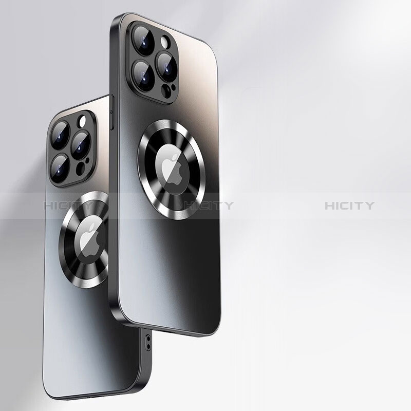 Coque Rebord Contour Silicone et Vitre Miroir Housse Etui avec Mag-Safe Magnetic Magnetique pour Apple iPhone 14 Pro Max Noir Plus