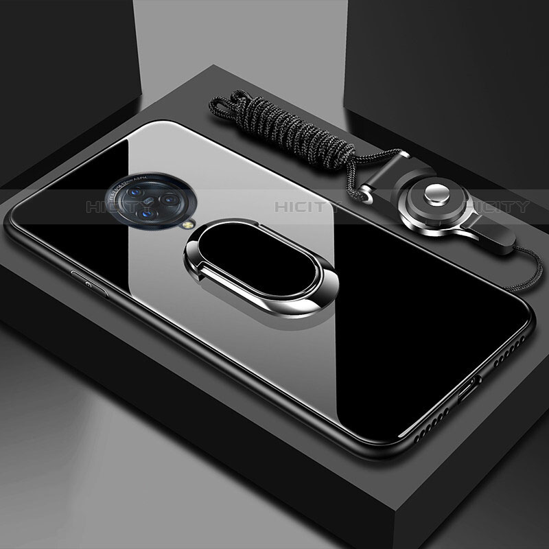 Coque Rebord Contour Silicone et Vitre Miroir Housse Etui avec Support Bague Anneau Magnetique pour Vivo Nex 3 Noir Plus