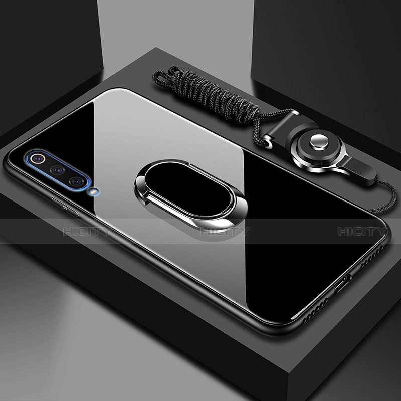 Coque Rebord Contour Silicone et Vitre Miroir Housse Etui avec Support Bague Anneau Magnetique pour Xiaomi Mi A3 Plus