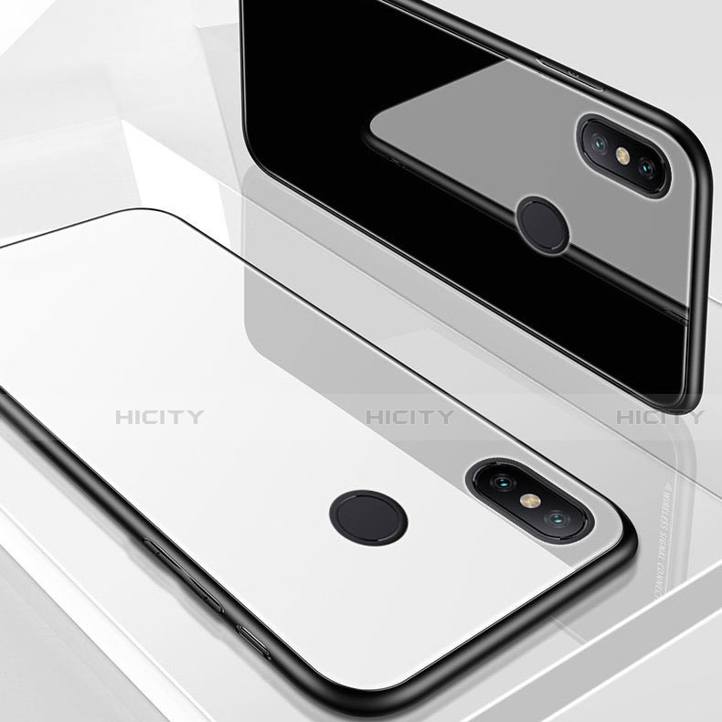 Coque Rebord Contour Silicone et Vitre Miroir Housse Etui avec Support Bague Anneau Magnetique pour Xiaomi Mi Max 3 Plus