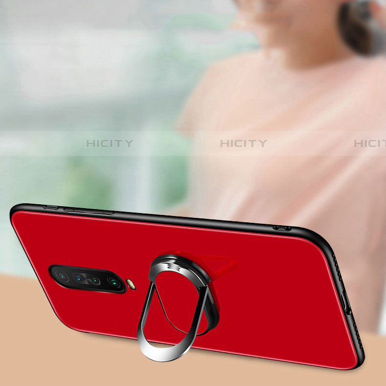 Coque Rebord Contour Silicone et Vitre Miroir Housse Etui avec Support Bague Anneau Magnetique pour Xiaomi Redmi K30 5G Plus