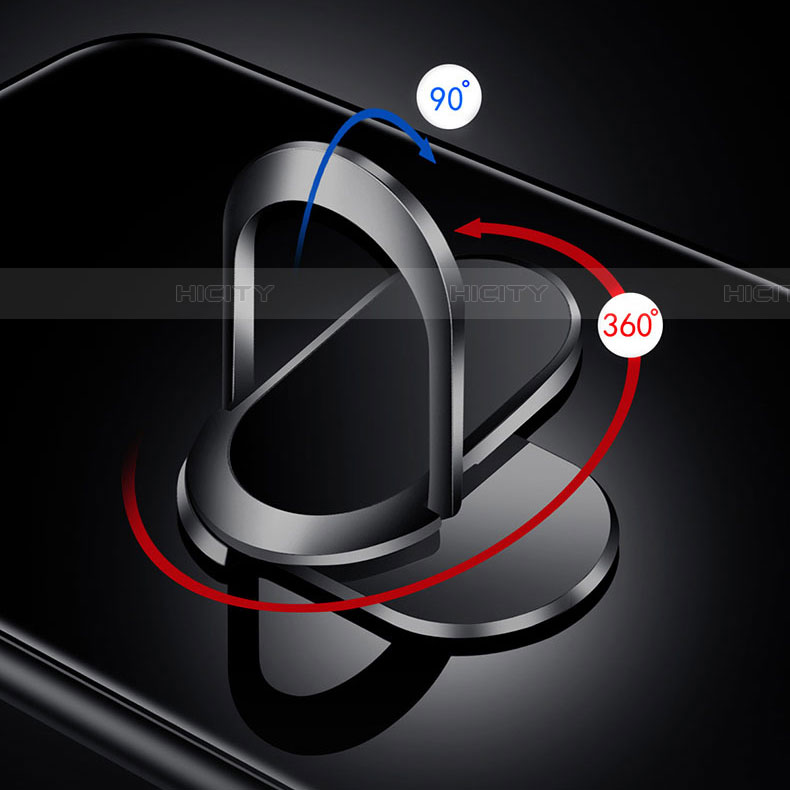 Coque Rebord Contour Silicone et Vitre Miroir Housse Etui avec Support Bague Anneau Magnetique T01 pour Apple iPhone 11 Pro Max Plus