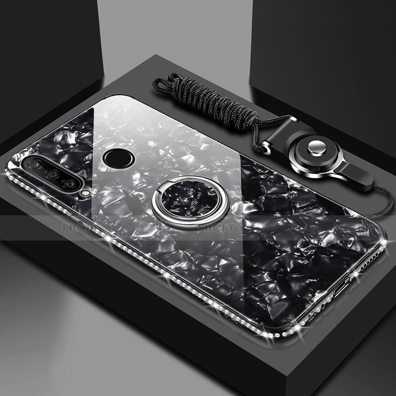 Coque Rebord Contour Silicone et Vitre Miroir Housse Etui avec Support Bague Anneau Magnetique T01 pour Huawei Honor 20 Lite Plus