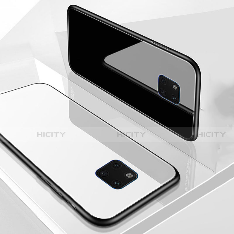 Coque Rebord Contour Silicone et Vitre Miroir Housse Etui avec Support Bague Anneau Magnetique T01 pour Huawei Mate 20 Pro Plus