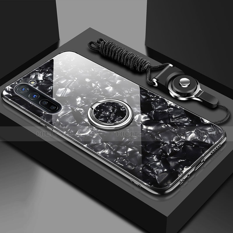 Coque Rebord Contour Silicone et Vitre Miroir Housse Etui avec Support Bague Anneau Magnetique T01 pour Oppo K7 5G Plus
